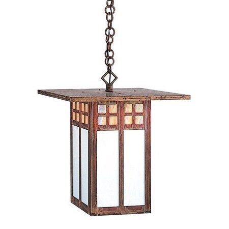Arroyo Craftsman 18" Glasgow Pendant, Raw Copper, Off White Glass GH-18OF-RC
